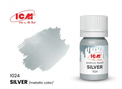 ICM C1024 Краска для творчества, 12 мл, цвет Серебро(Silver)