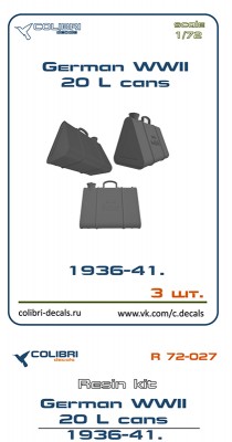 Colibri Decals R 72-027 German WWII 20l cans 1936-41
