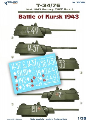Colibri Decals 35089 Т-34/76 мod 1943 Factory CHKZ  Part II Battle of Kursk 1943