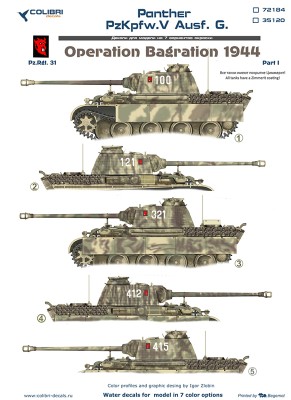 Colibri Decals 35120 Pz.Kpfw.V Panter Ausf. G. Operation Bagration   Part I