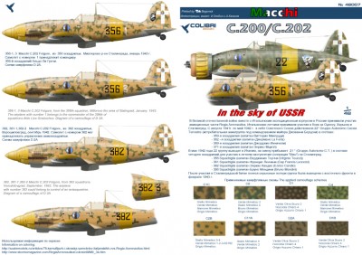 Colibri Decals 48007 Итальянские истребители в небе СССР (MC. 200/ MC. 202)