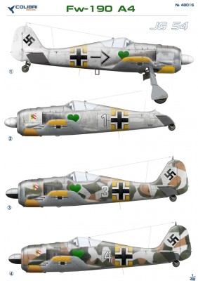 Colibri Decals 48016 FW-190 A4, JG 54