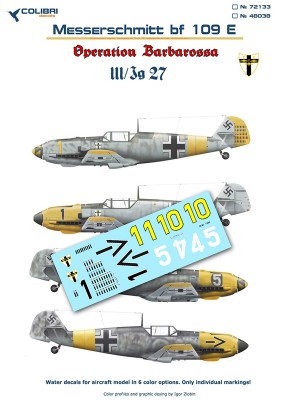 Colibri Decals 48038 Bf-109 E III/JG 27  (Operation Barbarossa)