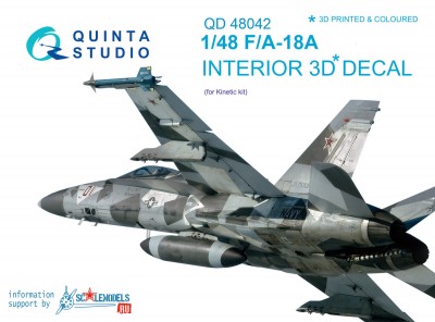 Quinta Studio QD48042 3D Декаль интерьера кабины F/A-18A (для модели Kinetic) 1/48