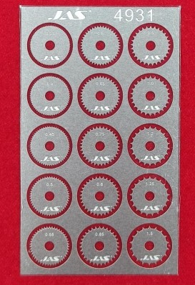 JAS 4931 Набор дисков для ревитера d 8,5 мм шаг 0,35 - 1,5 мм 15 шт.