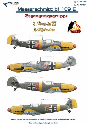 Colibri Decals 72123 Messrschmitt Bf-109 E ErgGr.JG 77/ ErgJGr. Ost