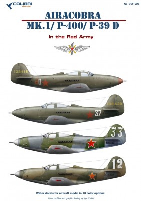 Colibri Decals 72125 Airacobra MK.1/Р-400/ P-39 D in the Red Army