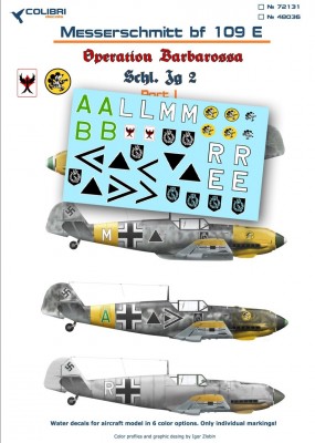 Colibri Decals 72131 Bf-109 E (Schl)/LG 2  (Operation Barbarossa) Part I