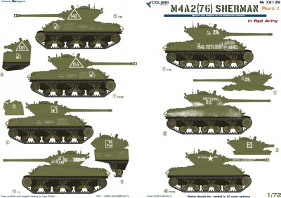Colibri Decals 72139 M4A2 Sherman (76) - in Red Army I
