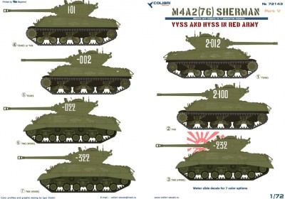 Colibri Decals 72143 M4A2 Sherman (76) - in Red Army V