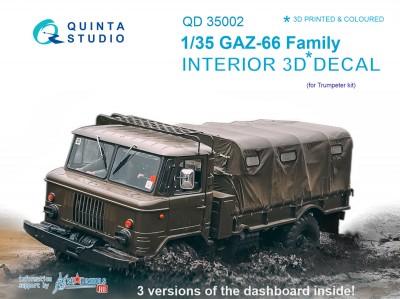 Quinta Studio QD35002 3D Декаль интерьера кабины для семейства ГAЗ-66 (для любых моделей) 1/35
