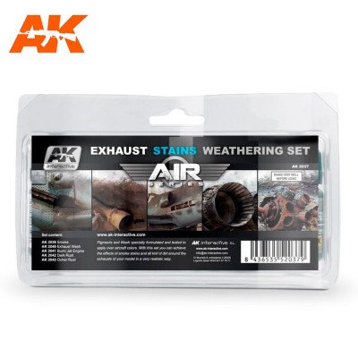 AK-Interactive AK-2037 EXHAUST STAINS WEATHERING SET (AIR SERIES)
