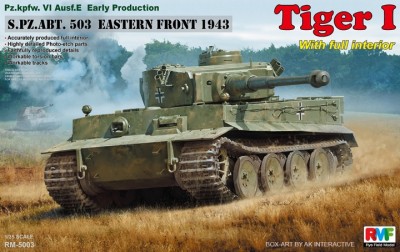 Rye Field Model RM-5003 1/35 Pz.kpfw.VI Ausf. E Early Production Tiger I S.PZ.ABT. 503 EASTERN FRONT 1943 W/Full Interio
