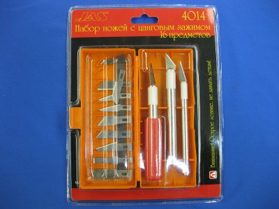 JAS 4014 Набор ножей с цанговым зажимом (алюминий), 16 предметов