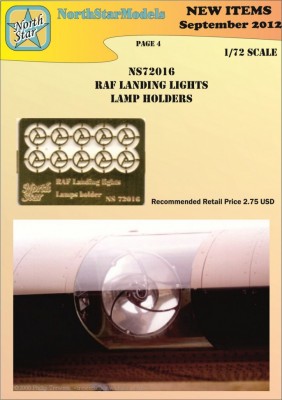 Northstarmodels ns72016 RAF landing lights lamp holders 1/72