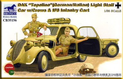 Bronco CB35156 DAK "Topolino" Staff Car w/Crew & IFS Infantry Cart 1/35