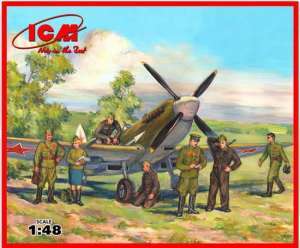 ICM 48802 Спитфайр LF.IXE с советскими пилотами и техниками ВВС, 1/48