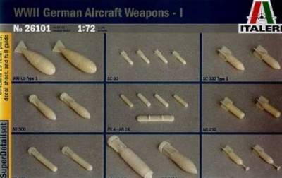 Italeri 26101 Набор гранат WWII German Aircraft Weapons-1, 1/72