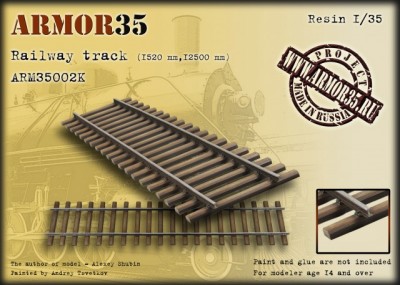 Armor35 ARM35002 К Railway track (1520 mm,12500 mm)- Set of details