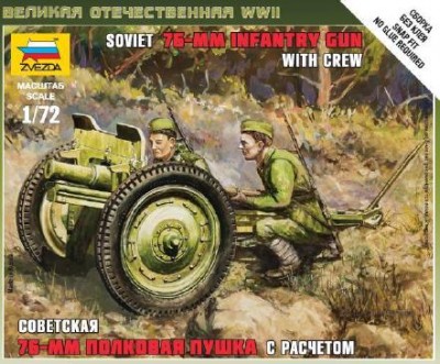 Звезда 6145 Советская 76-мм полковая пушка 1/72