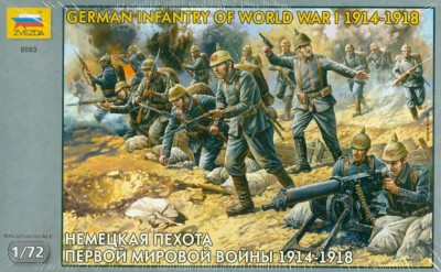 Звезда 8083 Немецкая пехота Первой мировой войны. 1914-1918 гг. 1/72