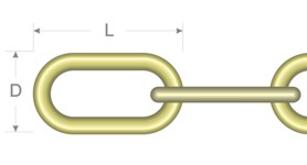 RB Model RB086 04 Brass link Chain [D-2,6 ,  L- 3,8]