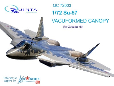 Quinta studio QC72003 Набор остекления Су-57, 2 шт (для модели Звезда 7319)